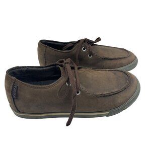 Keen Mens/kids 1007861 Brown Leather Lace Up Moc Toe Casual Boat Shoes Size US 5